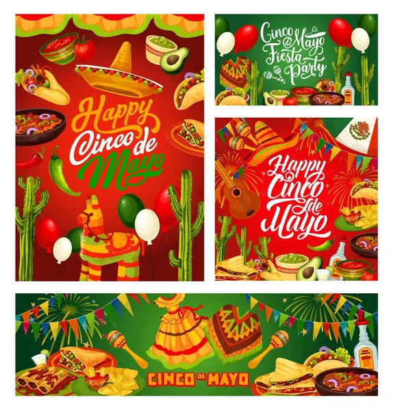 Cinco de Mayo fiesta, Mexican holiday calligraphy — Stock vektor