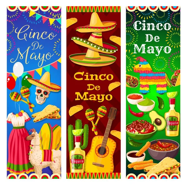 墨西哥骷髅，sombrero，吉他。 Cinco de Mayo — 图库矢量图片