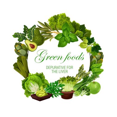 Renk diyet, yeşil yiyecek vegan sebzeler beslenme