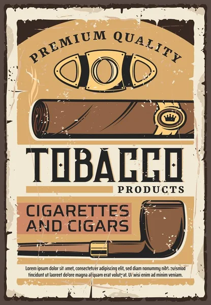 Cigarros y cigarros de tabaco de primera calidad — Vector de stock