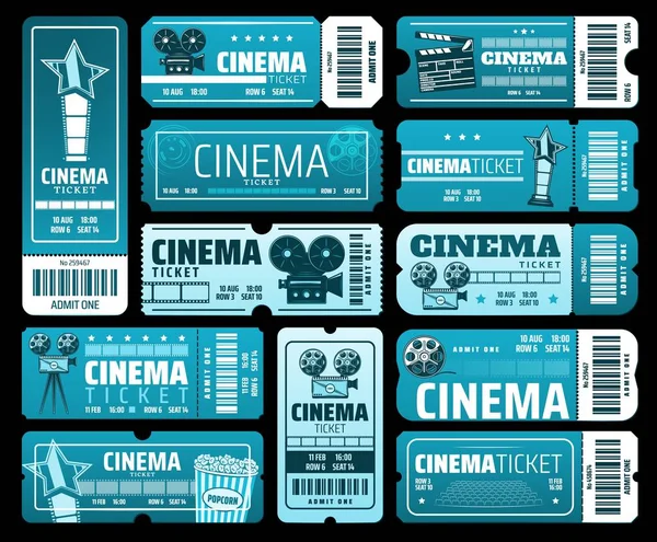 Festival de cine de fotografía, entradas para cine — Vector de stock