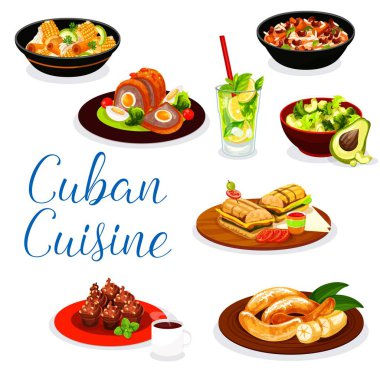 Tatlı ve içecekler ile Küba et yemekleri