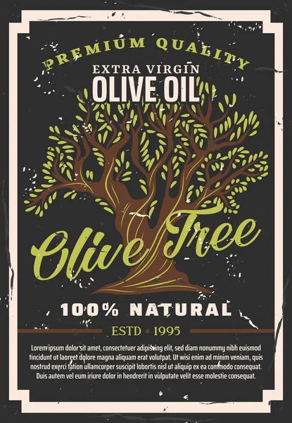 Naturalny olej do gotowania oliwek, drzewo oliwne — Wektor stockowy