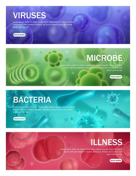 Virus, bacterias e infecciones por microbios — Vector de stock