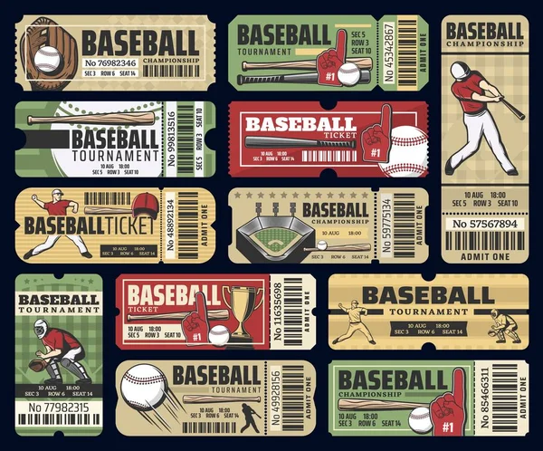 Baseball Sport Cup Turnier Tickets — Stockvektor