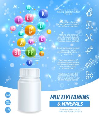 Multivitaminler kompleks diyet takviyesi hapları