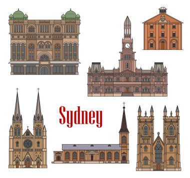Avustralya Sydney mimarisi cepheleri simgeler