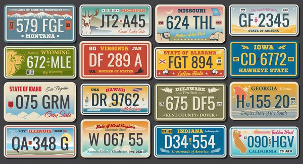 Abscract vehicle registration number plates