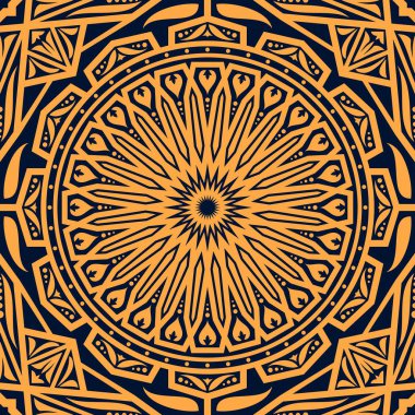 Yuvarlak çiçek süsleme ile Arapça desen