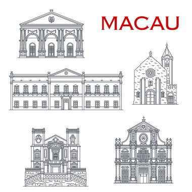 Macau kiliseleri ve Tiyatrosu. Asya seyahat Merkezi