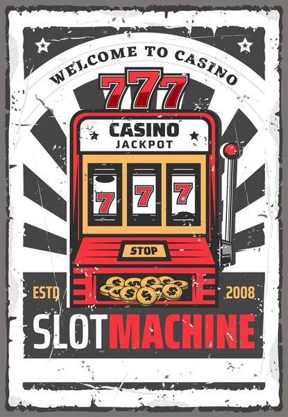 Máquina de fenda com o total de apostas num jogo de vitória 777. Jogo de Casino — Vetor de Stock
