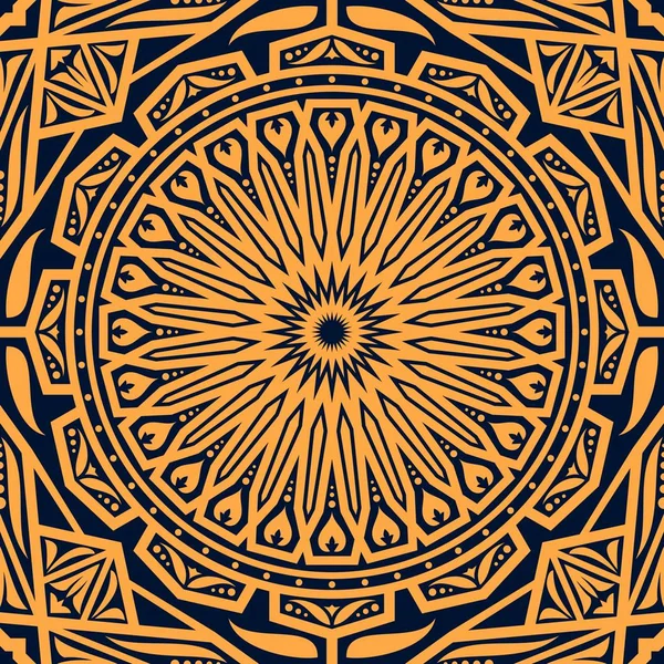 Patrón árabe con adorno floral redondo — Vector de stock