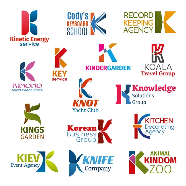 信件 K 企业标识, 商业图标 — 图库矢量图片