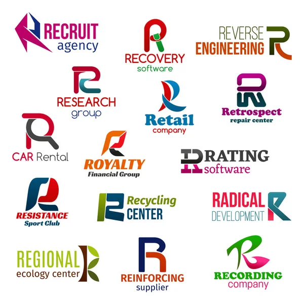 Affärs ikoner, bokstaven R företagsidentitet — Stock vektor