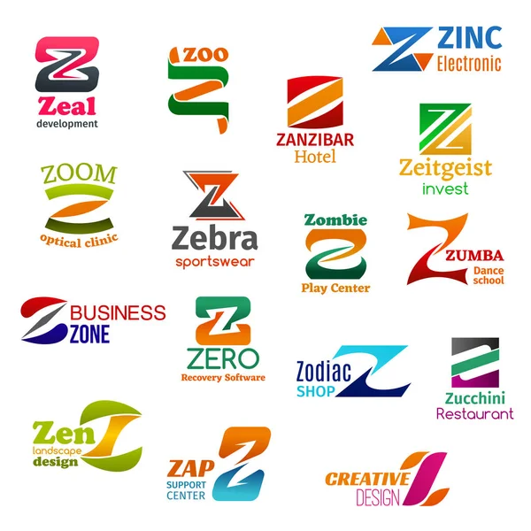 Z letter corporate identity, business icons — Stock Vector