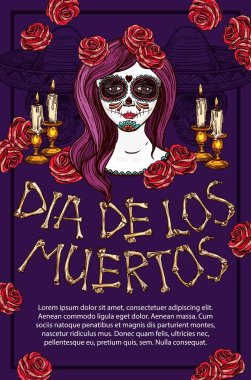 Dia de Muertos Meksika tatil calavera kafatası yüz