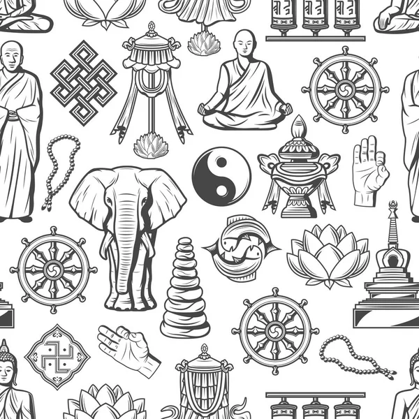 불교 종교 선 명상 원활한 패턴 — 스톡 벡터