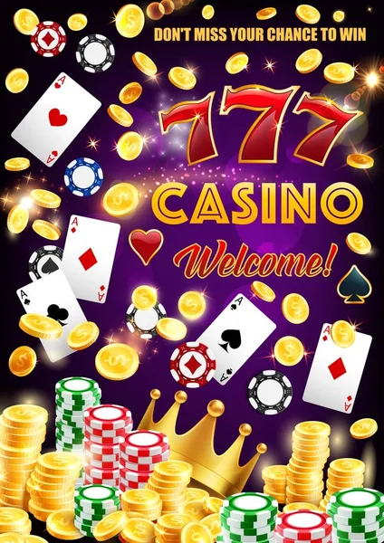 Jeux de hasard, casino roue de poker de dés de fortune — Image vectorielle