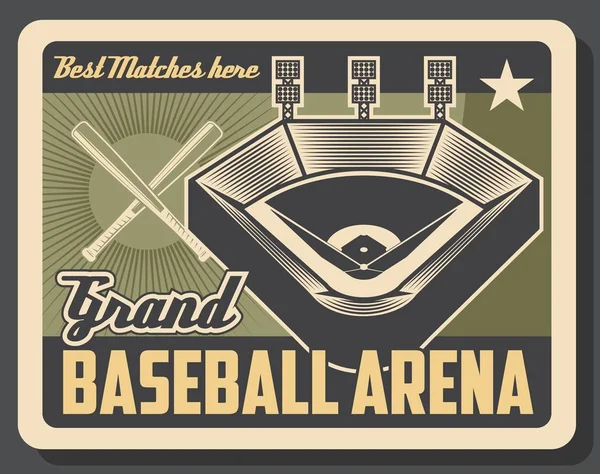 Tournoi de baseball sportif ou arène de match — Image vectorielle