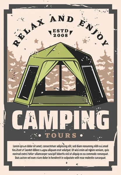 Camping tours recreación deporte aventura — Archivo Imágenes Vectoriales