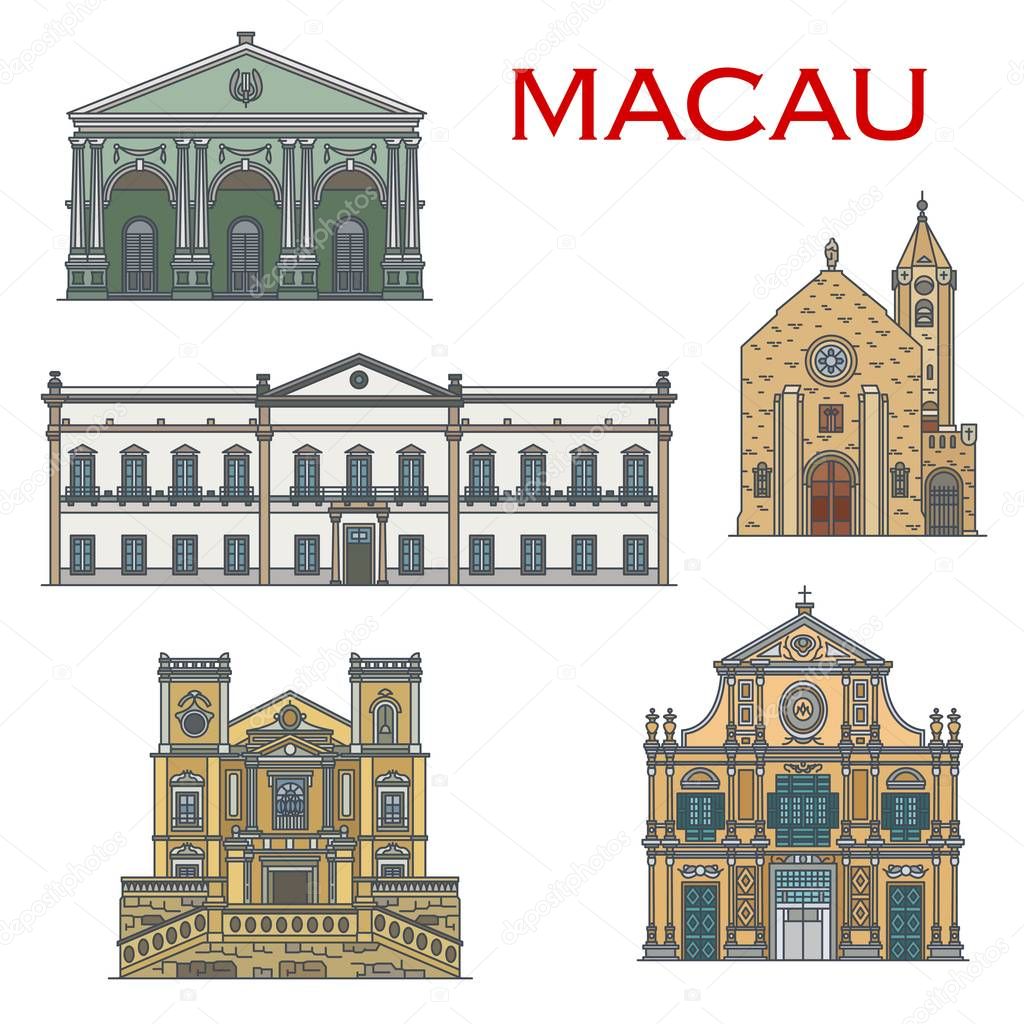 Macau landmark buildings, Portuguese architecture