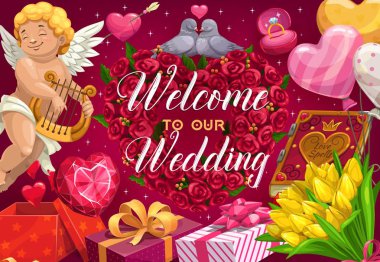 Evlilik için tarih parti davetiyesi hoş geldiniz kaydedin