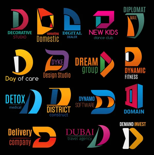 D color trend signs, corporate identity icons — Stock Vector