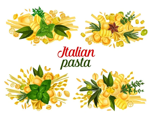 Pâtes italiennes restaurant cuisine épices — Image vectorielle