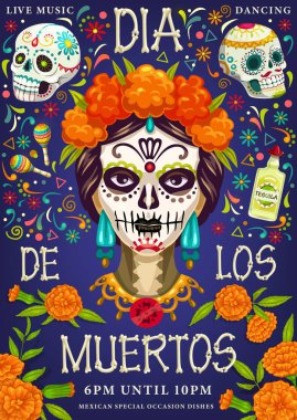 Mexican holiday, dia de los muertos calavera skull clipart
