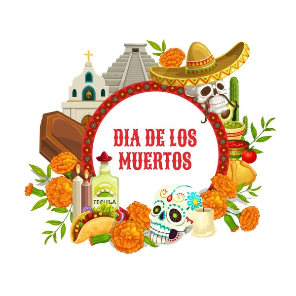 Dia de los Muertos Mexicaanse traditionele Fiesta — Stockvector