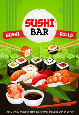 Asya suşi bar ve Japon deniz ürünleri menüsü