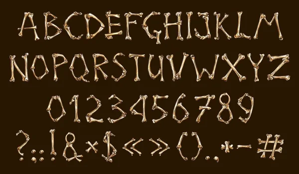 Alphabet et nombre d'os, Dia de los muertos — Image vectorielle