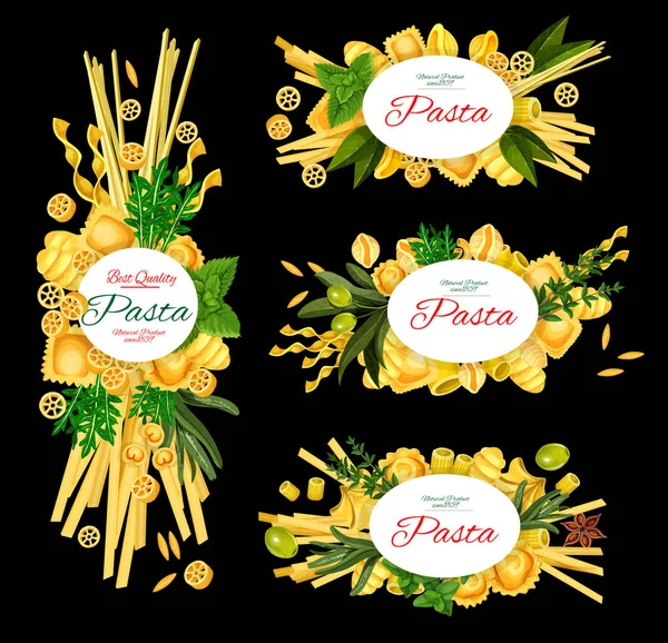 Італійська паста, меню преміум-ресторану — стоковий вектор