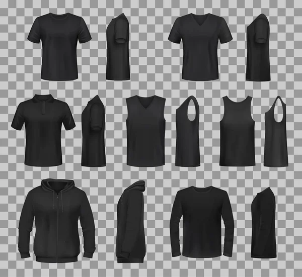 Women shirts clothes black 3D template models Stock Illustration
