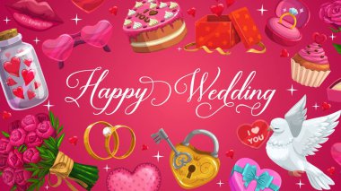 Mutlu düğün kaligrafi, Tarih kalpleri kaydet