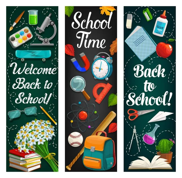 Student supplies, book, pencil. Back to school — Stock Vector