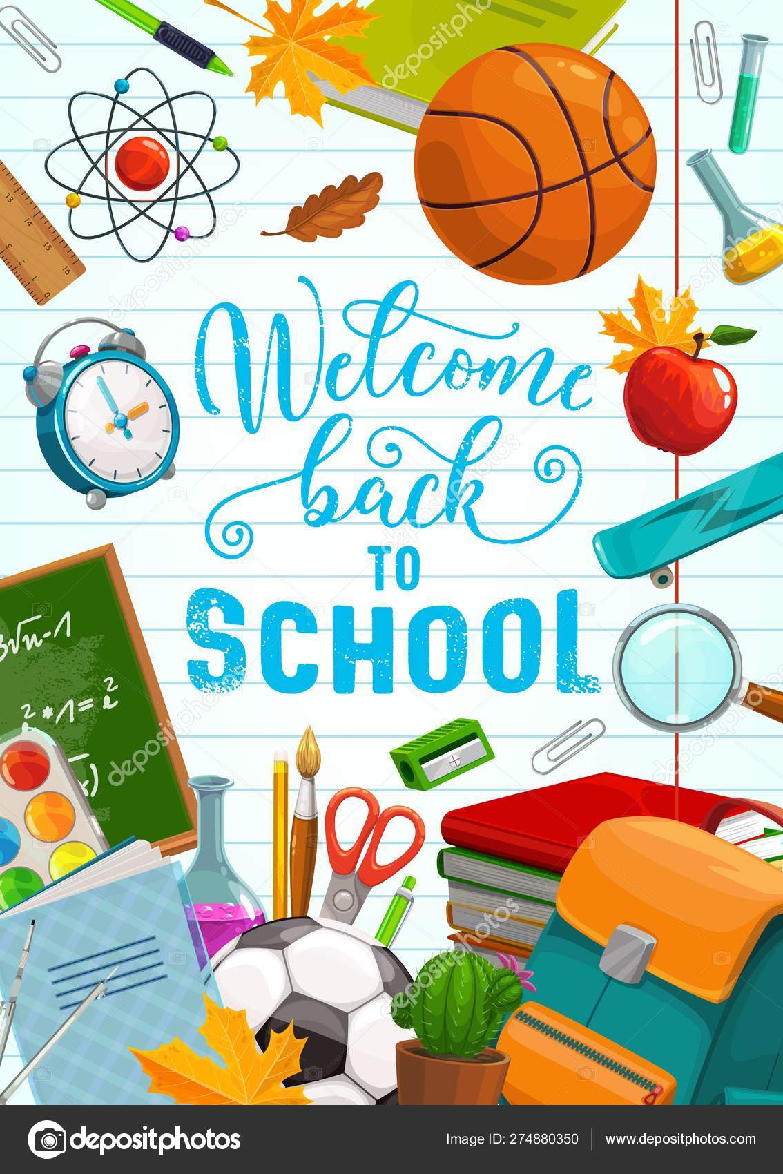 Welcome Back To School Poster Stock Illustration - Download Image