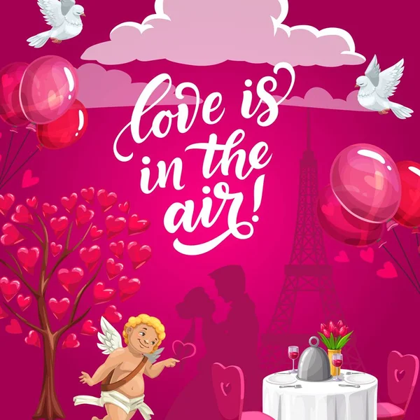 Fête de mariage, Cupidons, anneaux, bouquets de fleurs — Image vectorielle