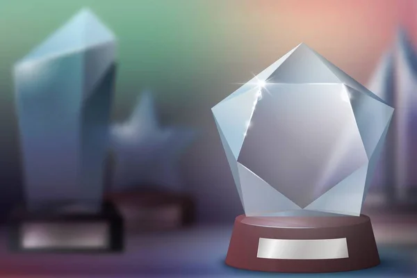 Glass Trophy Awards, winnaars prijzen, Champion cups — Stockvector