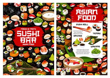 Sushi ruloları, temaki ve nigiri, deniz ürünleri maki