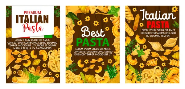 Pasta, spaghetti, makaroner, italienska kryddor, örter — Stock vektor