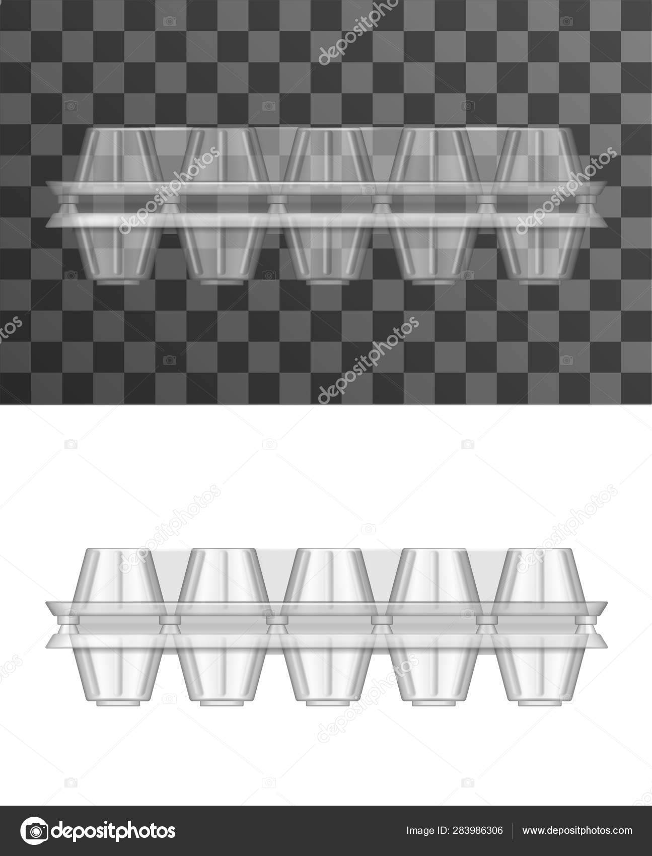 Download Egg Pack Mockups Plastic Trays Or Containers Vector Image By C Seamartini Vector Stock 283986306