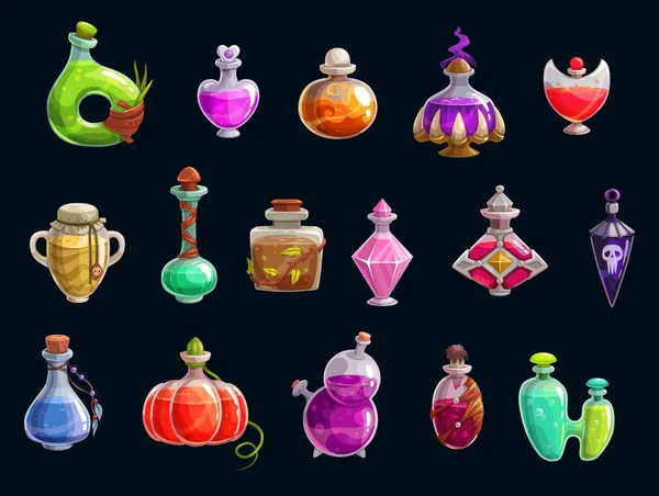 Magische heks potions, Halloween Party, Elixir — Stockvector