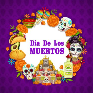Dia de los Muertos Mexican Day of Dead celebration clipart