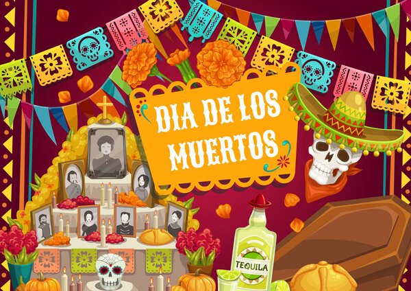 Day of Dead Mexican Dia de los muertos altar photo