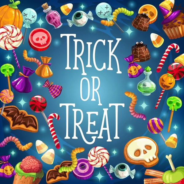 Trick and treat, Halloween semester, godis — Stock vektor