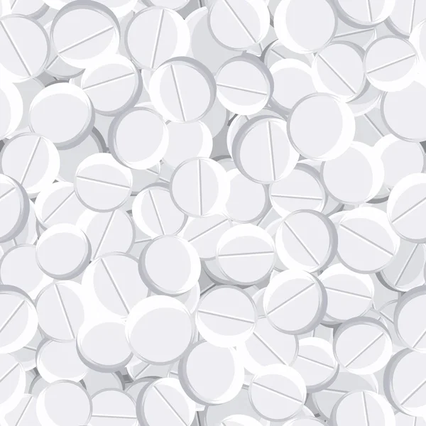 White pill pharmaceutical medical tablets seamless — Stock Vector