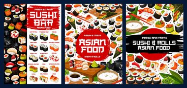 Suşi rulo, temaki, Japon gıda nigiri menü