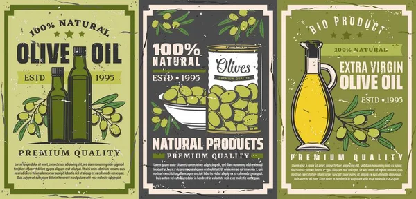 Оливковое масло, масло высшего качества, оливковые продукты — стоковый вектор