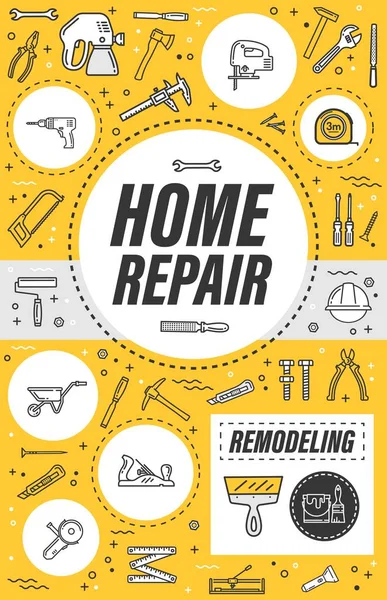 Hus remodeling service, hem reparationsverktyg — Stock vektor